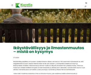 Ikäystävällisyys ja ilmastonmuutos – mistä on kysymys